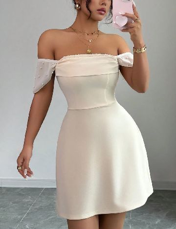 Rochie scurta SHEIN, crem