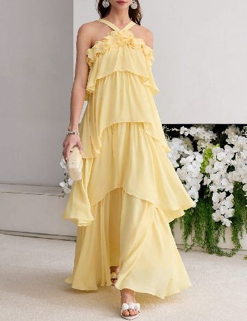 Rochie lunga MOTF, galben