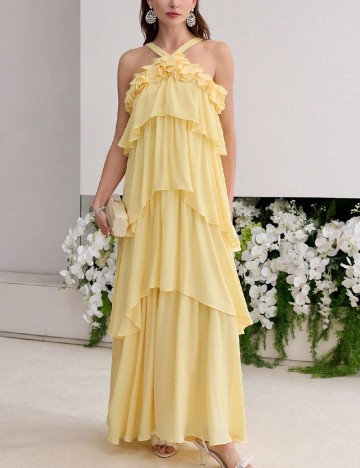 Rochie lunga MOTF, galben