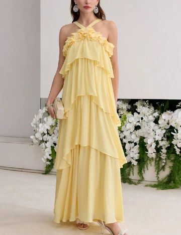 Rochie lunga MOTF, galben