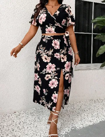 Compleu SHEIN CURVE, floral print