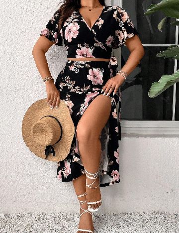 Compleu SHEIN CURVE, floral print