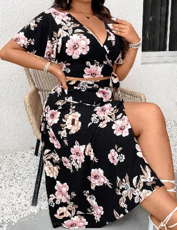 Compleu SHEIN CURVE, floral print