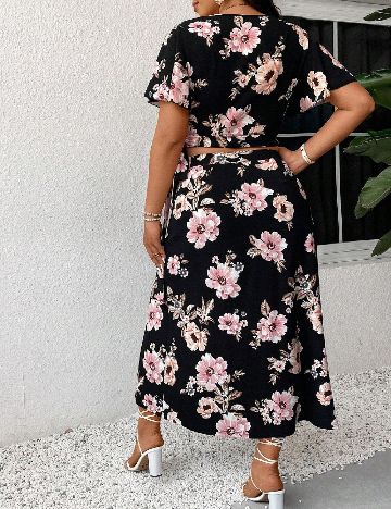 Compleu SHEIN CURVE, floral print