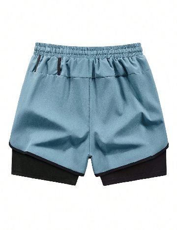 Pantaloni scurti SHEIN Plus Size Men, albastru