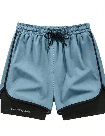 Pantaloni scurti SHEIN Plus Size Men, albastru