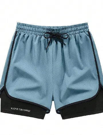 Pantaloni scurti SHEIN Plus Size Men, albastru