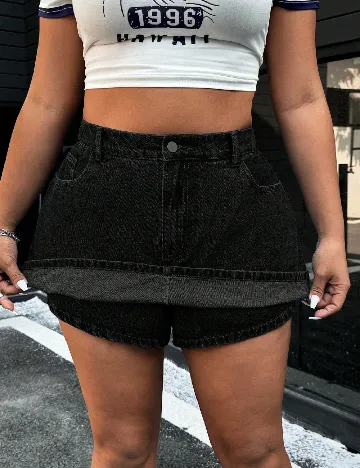 Fusta pantalon SHEIN CURVE, negru