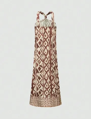 Rochie lunga SHEIN, crem/maro