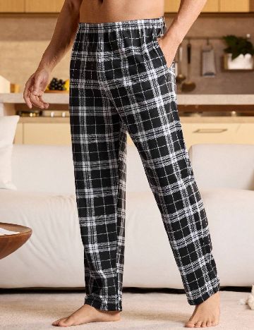 Pantaloni de pijama SHEIN, negru