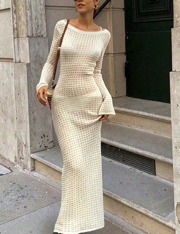 Rochie de plaja SHEIN, ecru