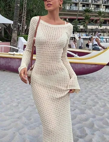 Rochie de plaja SHEIN, ecru