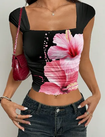 Top SHEIN, floral print