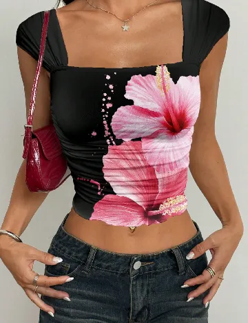 Top SHEIN, floral print