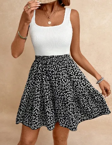 Rochie scurta SHEIN, alb/negru