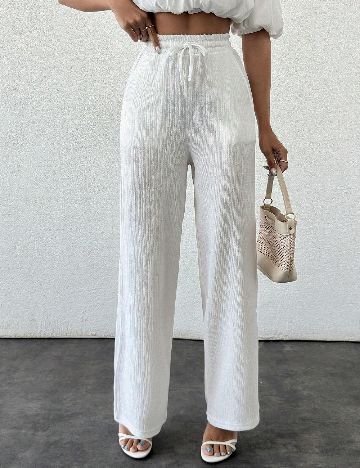 Pantaloni SHEIN, alb