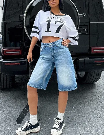 Pantaloni scurti SHEIN, albastru