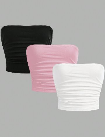 Set topuri 3 bucati Shein Kids, mix culori