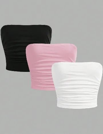 Set topuri 3 bucati Shein Kids, mix culori