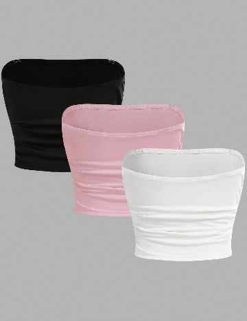 Set topuri 3 bucati Shein Kids, mix culori