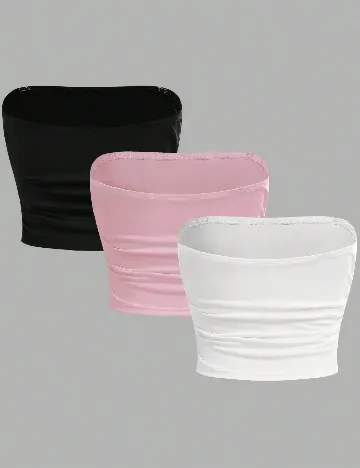 Set topuri 3 bucati Shein Kids, mix culori