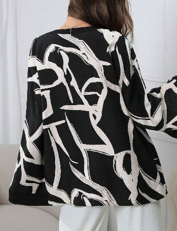 Camasa SHEIN, alb/negru