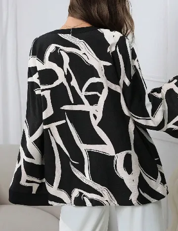 Camasa SHEIN, alb/negru