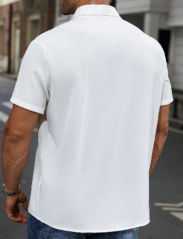 Camasa SHEIN Plus Size Men, alb