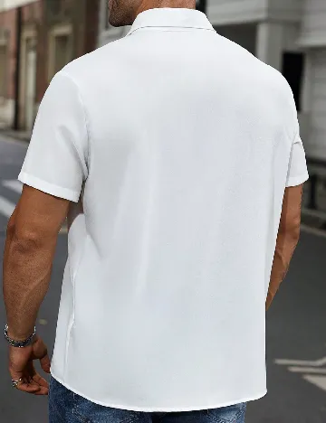 Camasa SHEIN Plus Size Men, alb