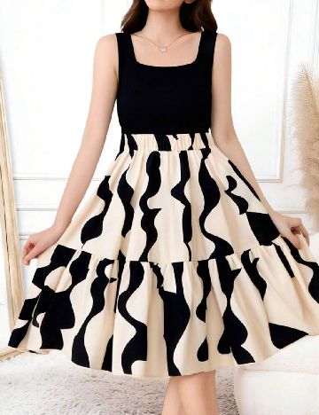 Rochie Shein Kids, crem/negru