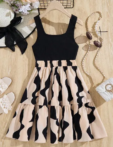 Rochie Shein Kids, crem/negru