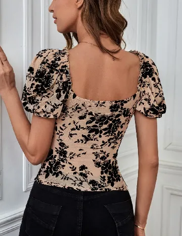 Bluza SHEIN, crem/negru