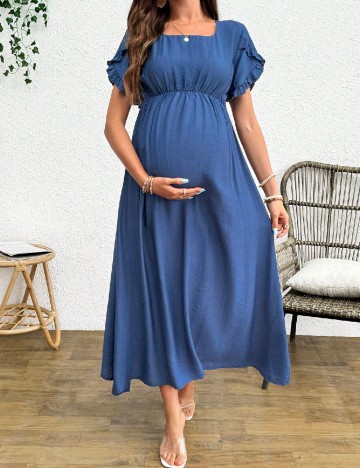 Rochie medie SHEIN Maternity, albastru
