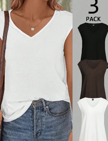 Set Tricouri 3 bucati SHEIN, mix culori