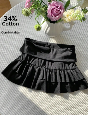 Fusta pantalon SHEIN, negru