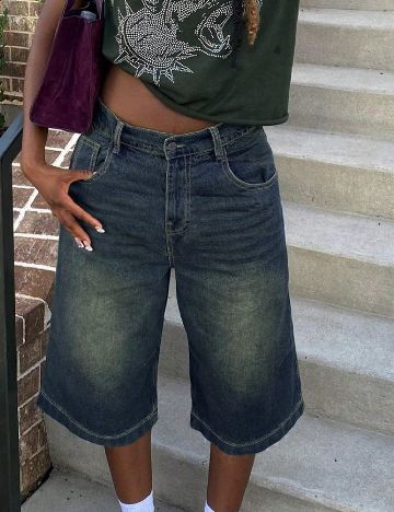 Pantaloni scurti SHEIN, albastru