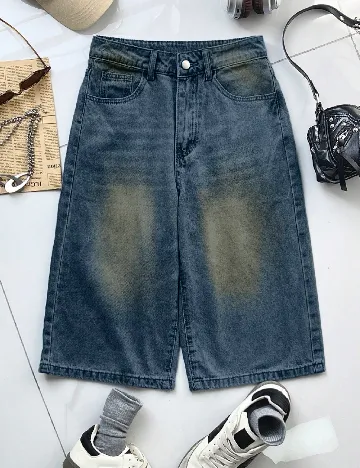 Pantaloni scurti SHEIN, albastru