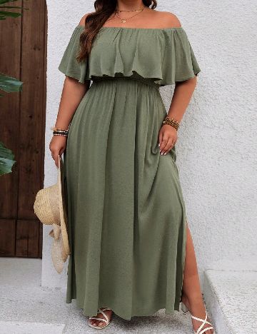 Rochie lunga SHEIN CURVE, verde