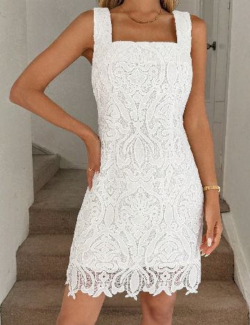 Rochie scurta Emery Rose, alb