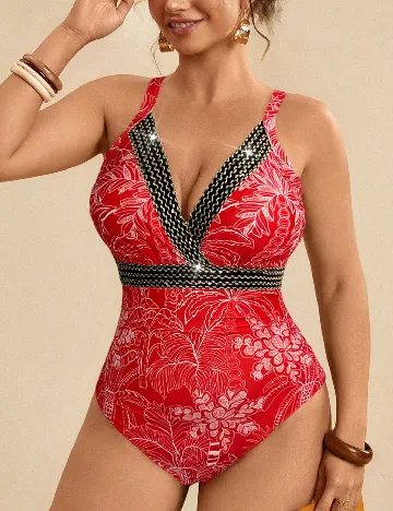 Costum de baie SHEIN CURVE, rosu