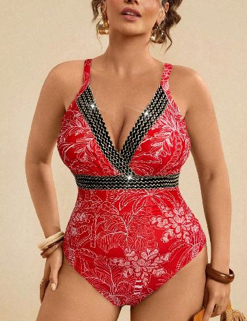 Costum de baie SHEIN CURVE, rosu