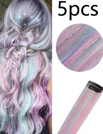 Set extensii de par  5 bucati SHEIN, mix culori