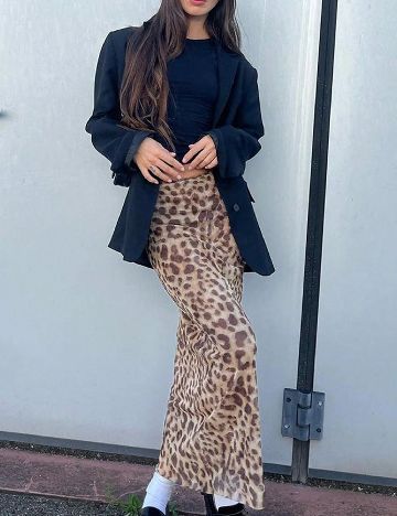 Fusta SHEIN CURVE, animal print
