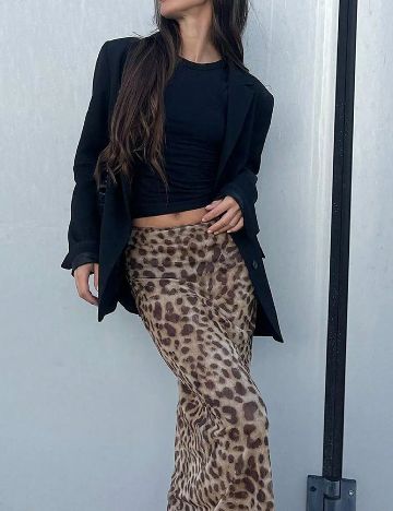 Fusta SHEIN CURVE, animal print