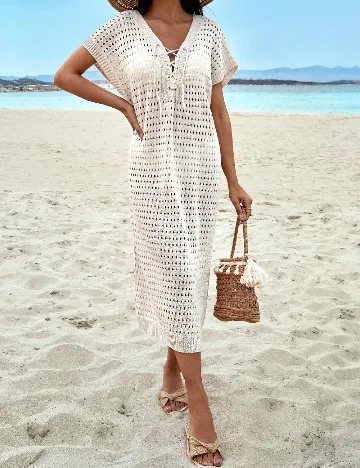 Rochie de plaja SHEIN, ecru