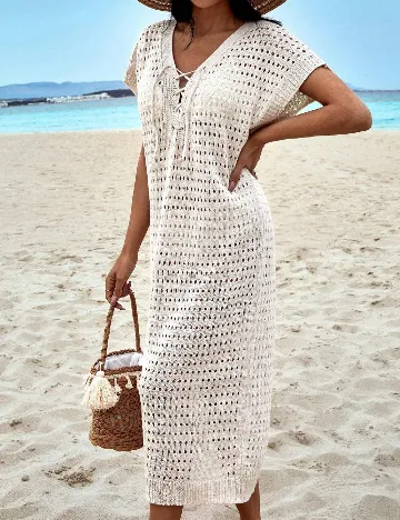 Rochie de plaja SHEIN, ecru