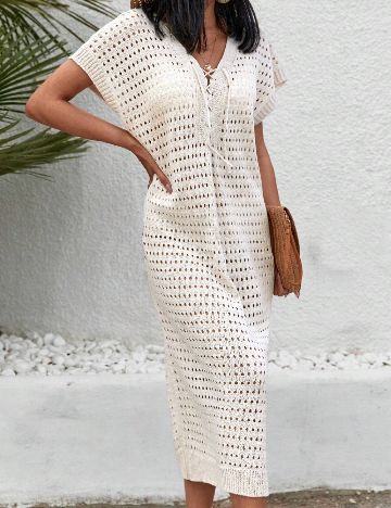 Rochie de plaja SHEIN, ecru