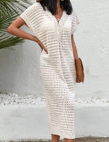 Rochie de plaja SHEIN, ecru