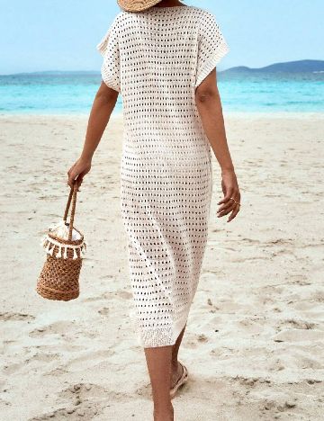 Rochie de plaja SHEIN, ecru