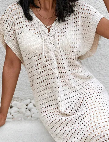 Rochie de plaja SHEIN, ecru